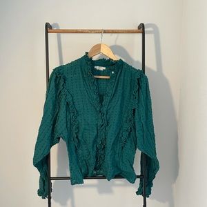 Isabel marant Etoile green top linen